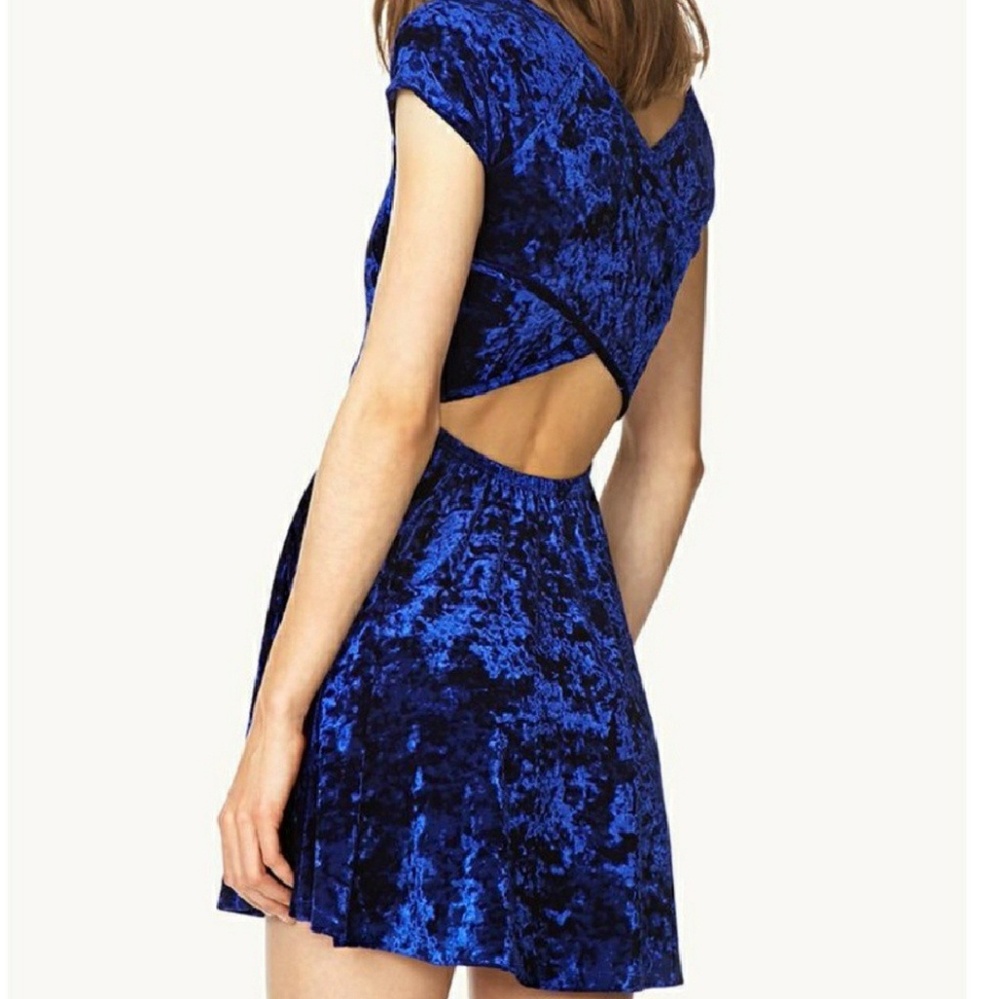 Blue velvet  dress short